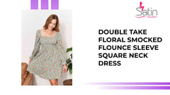 Double Take Floral Smocked Flounce Sleeve Square Neck Dress by@Outfy