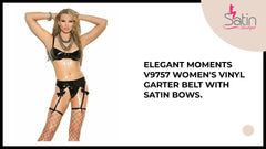 حزام الرباط النسائي الأنيق V9757 من الفينيل مع فيونكات من الساتان. من @Outfy
