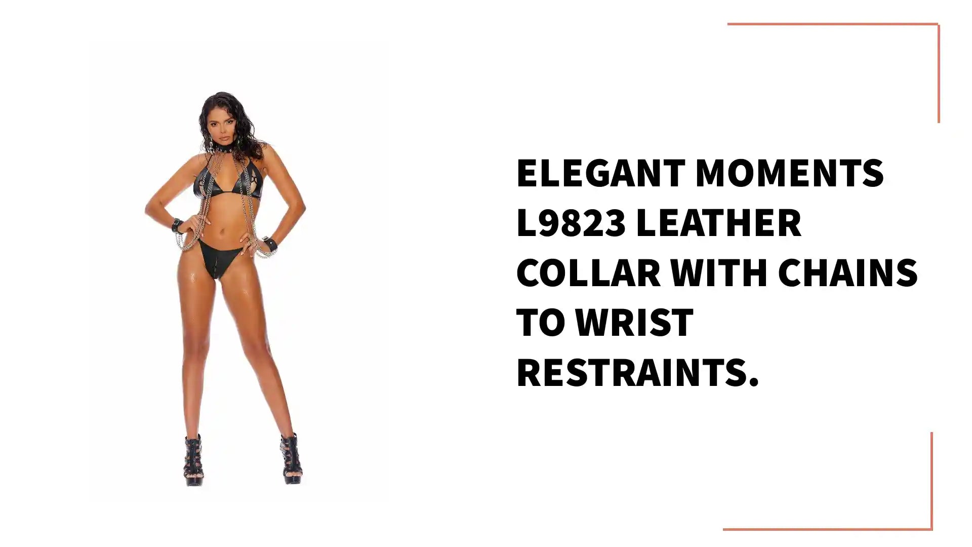 Elegant Moments L9823 Leather collar with chains to wrist restraints. by@Outfy