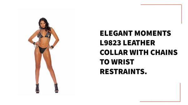 Elegant Moments L9823 Leather collar with chains to wrist restraints. by@Outfy