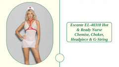 Escante EL-40318 Hot &amp; Ready Nurse Chemise, Choker, Headpiece &amp; G-String by@Outfy