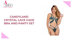 Candyland Crystal Lace Cage Bra and Panty Set by@Outfy
