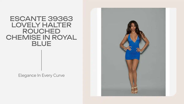Escante 39363 Lovely Halter Rouched Chemise in Royal Blue by@Outfy