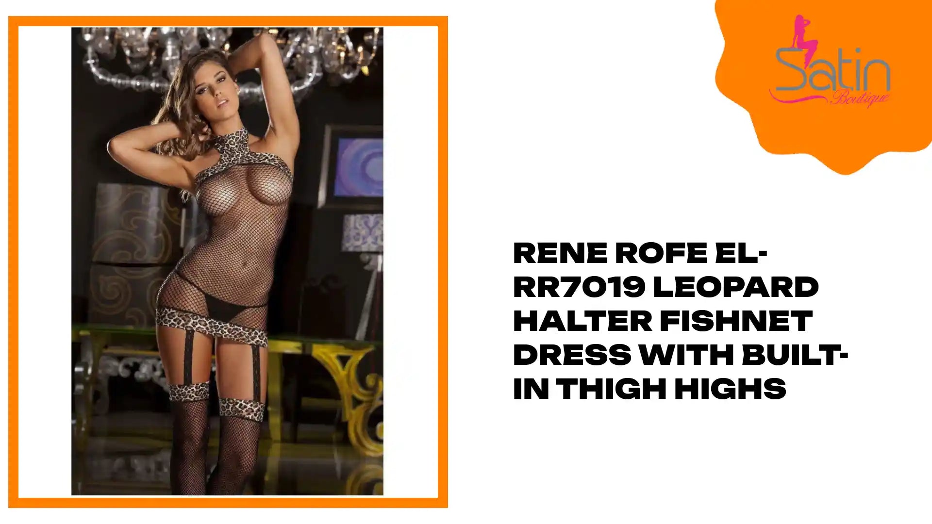 Rene Rofe EL-RR7019 Leopard halter fishnet dress with built-in thigh highs by@Outfy