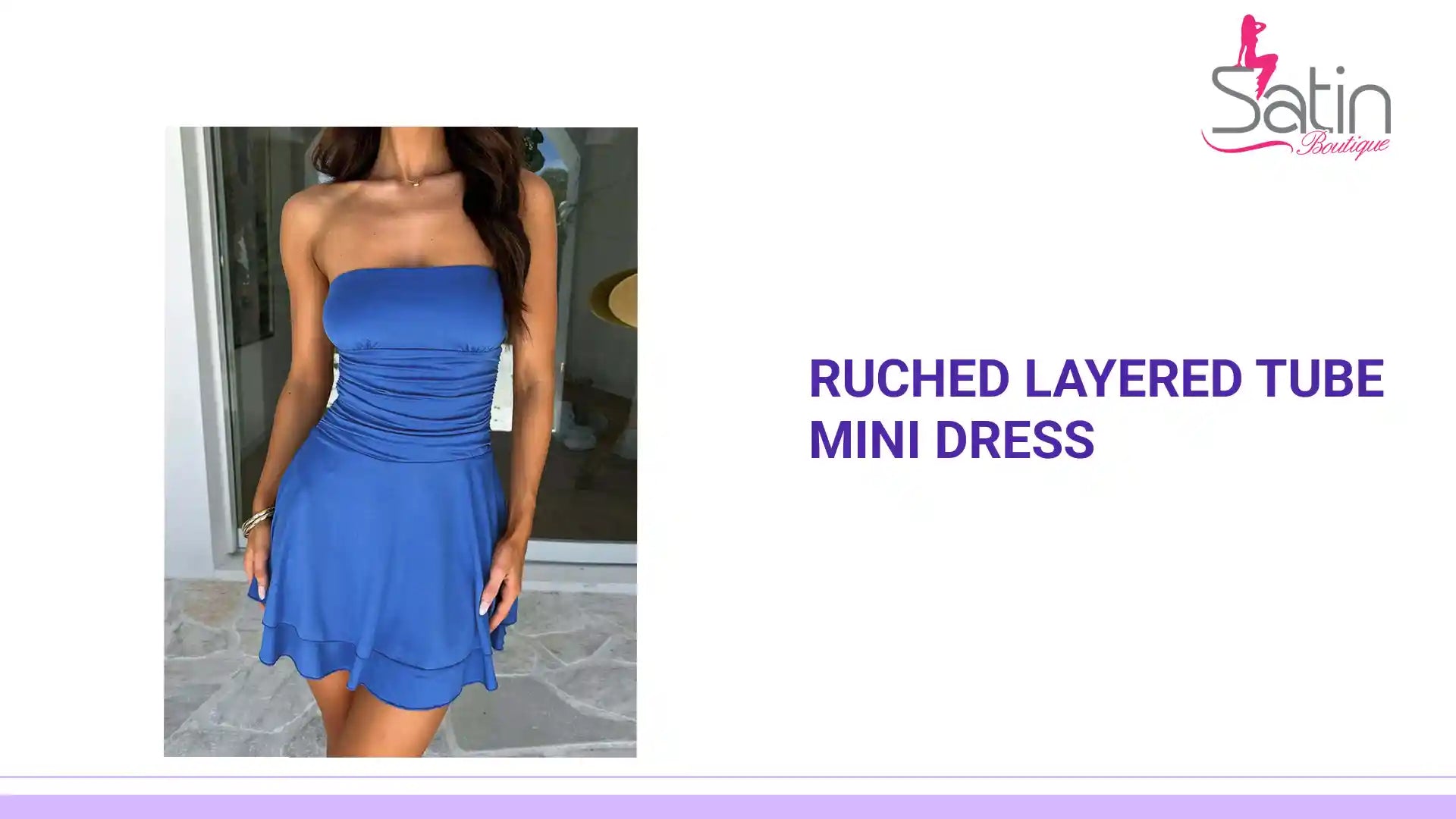 Ruched Layered Tube Mini Dress by@Outfy