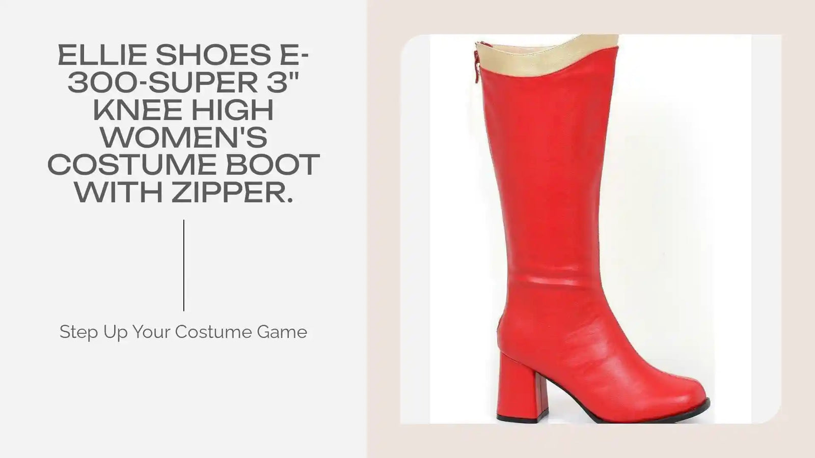 Ellie Shoes E-300-Super 3&quot; Knee high Women&#039;s Costume Boot With Zipper. by@Outfy