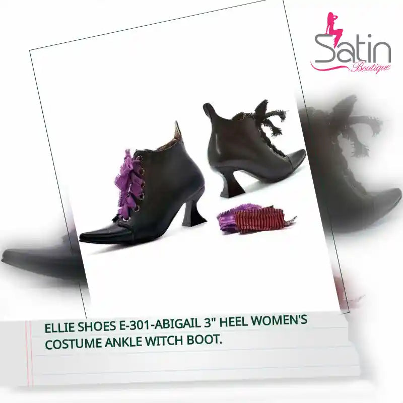 Ellie Shoes E-301-Abigail 3" Heel Дамски костюмирани ботуши за вещици до глезена. от @Outfy