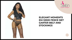 Elegant Moments EM-12020 Fence Net Garter Belt and Stockings by@Outfy