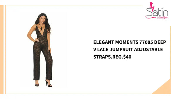 Elegant Moments 77085 Deep V lace jumpsuit adjustable straps.Reg.$40 by@Outfy