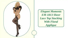 Elegant Moments EM-1813 prozirna čipkasta čarapa s cvjetnom aplikacijom od @Outfy