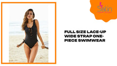 Full Size Lace-Up Wide Strap One-Piece Swimwear by@Outfy