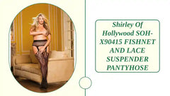Shirley Of Hollywood SOH-X90415 FISHNET AND LACE SUSPENDER PANTYHOSE by@Outfy