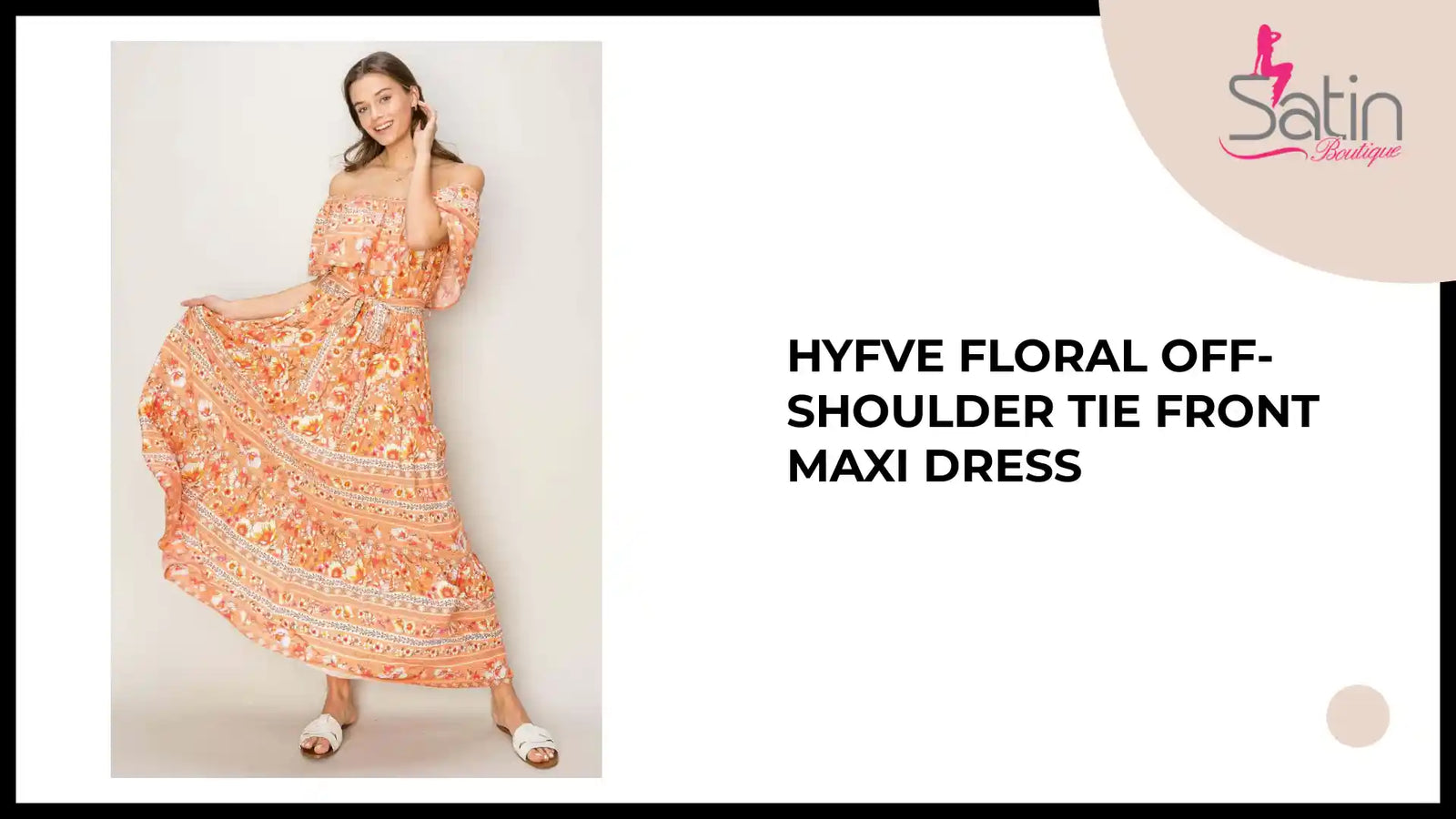 HYFVE Floral Off-Shoulder Tie Front Maxi Dress by@Outfy