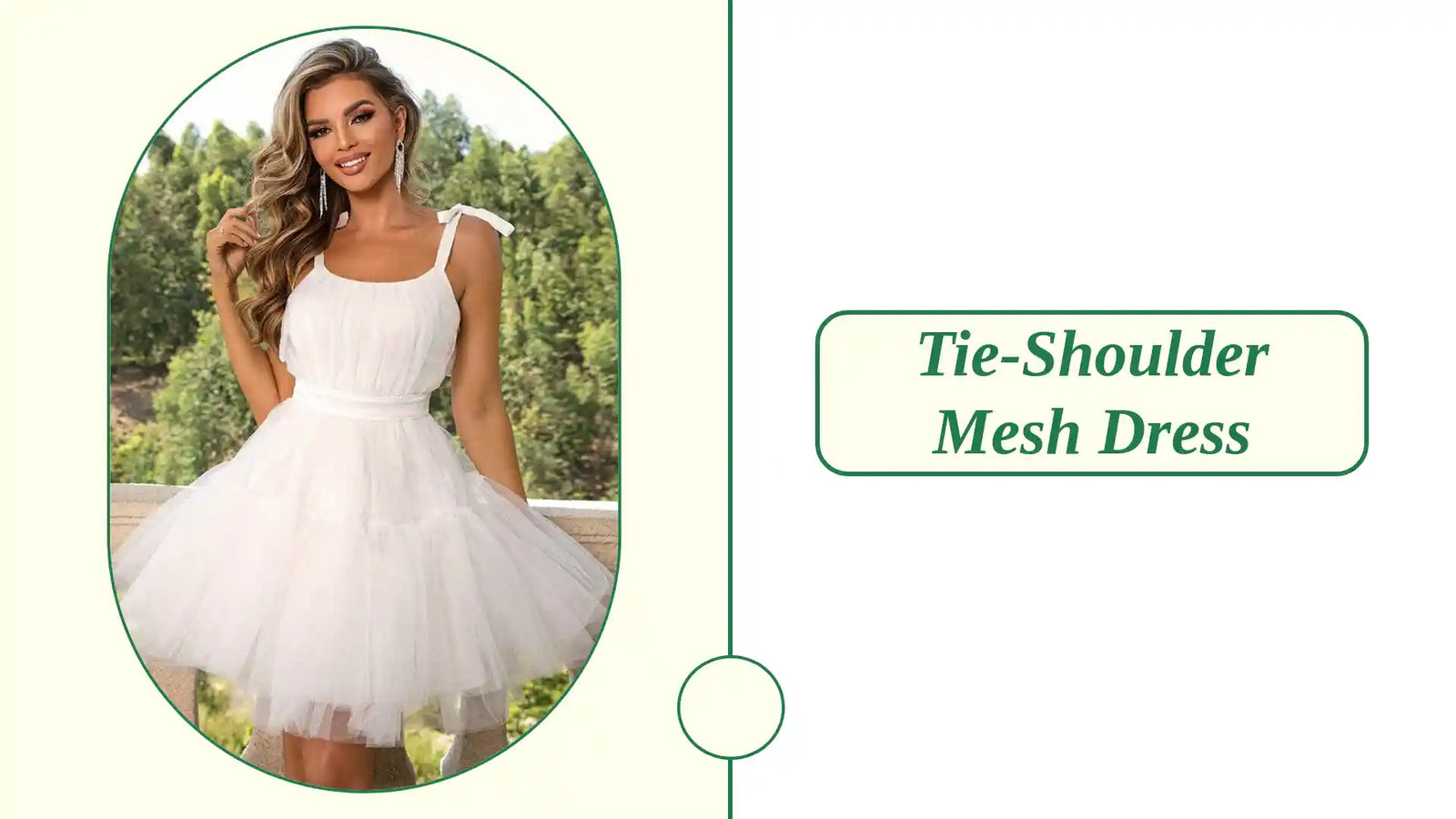 Tie-Shoulder Mesh Dress by@Outfy