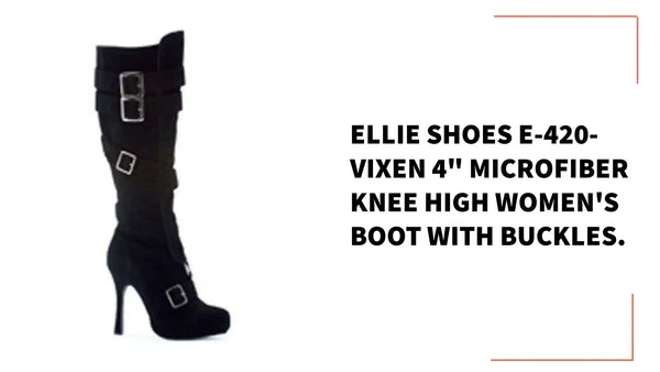 Жаночыя боты Ellie Shoes E-420-Vixen з мікрафібры, вышыня 4 цалі, з спражкамі. by@Outfy