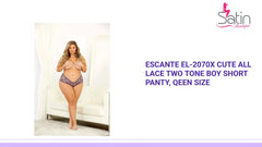 Escante EL-2070X Cute All lace two tone boy short panty, Qeen Size by@Outfy