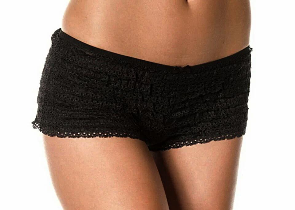 Shirley of Hollywood IS-R-6009 Sexy, Lacy Boy Short, Black, White, OS IS-Shirley of Hollywood