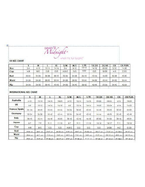 Seven Til Midnight IS-9184X Bonjour Chemise Matching G-String. 3X/4X, - Chemise Set