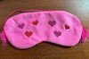 Shirley of Hollywood Valentine Hearts Sleep Mask satin back with feathers