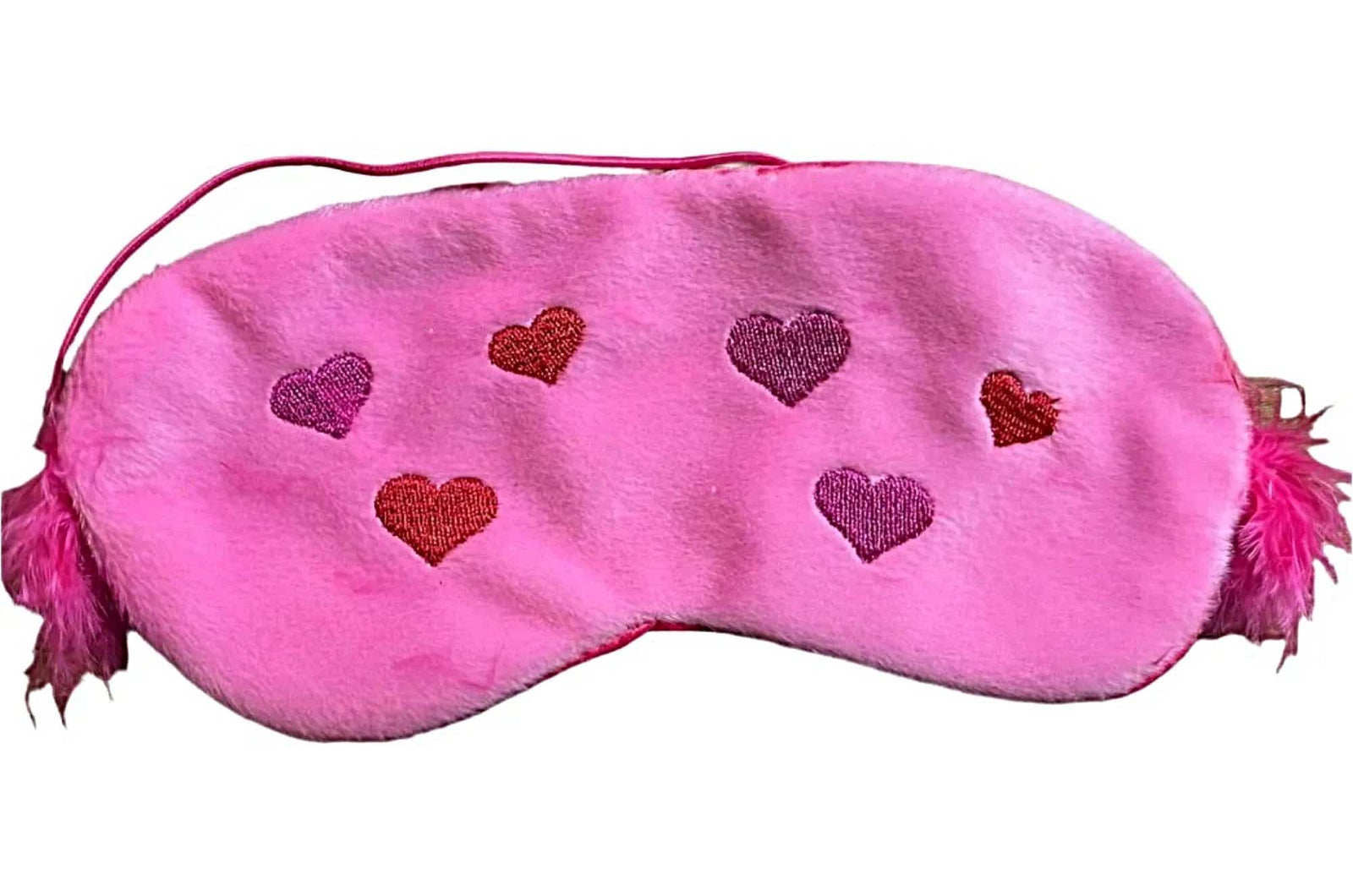 Shirley of Hollywood IS-1519 Valentine Hearts Sleep Mask satin back with feathers - Sleep mask