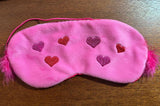 Shirley dari Hollywood Valentine Hearts Sleep Mask punggung satin dengan bulu