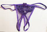 Shirley of Hollywood IS-SOH-25226 Dainty open crotch Panty, Purple, S/M