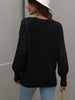 Rib-Knit Plunge Raglan Sleeve Cardigan Trendsi