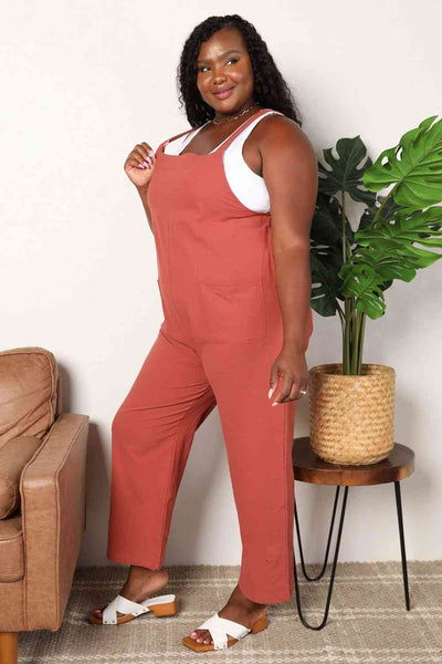 Double Take Wide Leg Overalls with Front Pockets-Trendsi-SatinBoutique