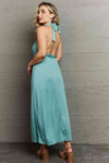 Ninexis Know Your Worth Criss Cross Halter Neck Maxi Dress-Trendsi-SatinBoutique