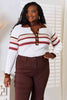 Basic Bae Striped Collared Neck Rib-Knit Top-Trendsi-SatinBoutique