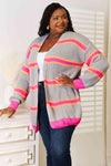 Woven Right Ribbed Long Sleeve Cardigan-Trendsi-SatinBoutique