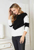 Woven Right Two-Tone Openwork Rib-Knit Sweater-Trendsi-SatinBoutique