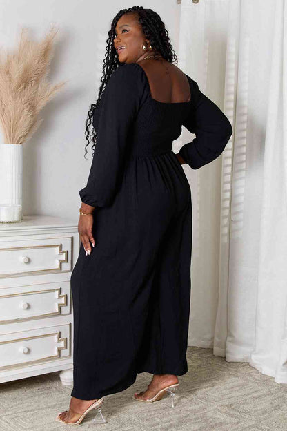 Double Take Square Neck Jumpsuit with Pockets-Trendsi-SatinBoutique