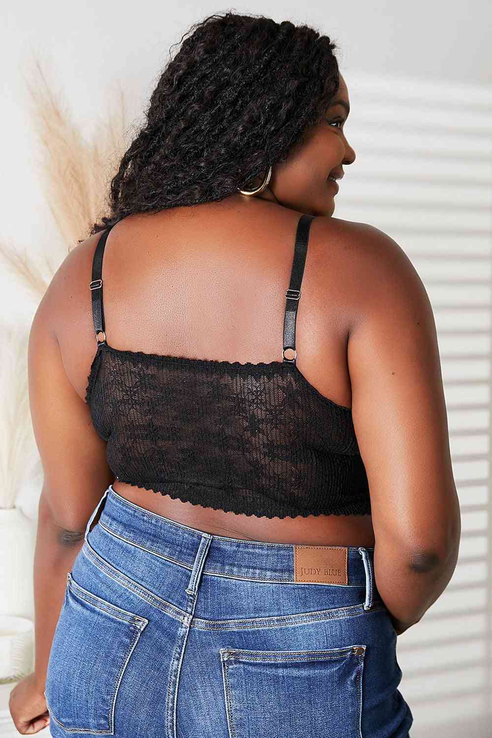 JadyK Skye Full Size Lace Bralette in Black, Also Plus sizes-Trendsi-SatinBoutique