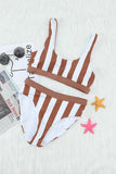 Striped Tank High Waist Bikini Trendsi
