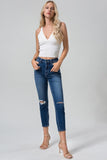 BAYEAS Full-Size-Mom-Jeans mit hoher Taille und verwaschenem Used-Look