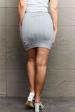 HIDDEN Cable-Knit Sweater Mini Skirt-Trendsi-SatinBoutique