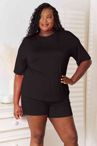 Basic Bae Full Size Soft Rayon Half Sleeve Top and Shorts Set-Trendsi-SatinBoutique