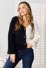 Woven Right Contrast Button-Front V-Neck Cardigan, Also in Plus sizes-Trendsi-Black-S-SatinBoutique