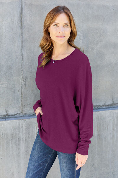 Double Take Full Size Round Neck Long Sleeve T-Shirt