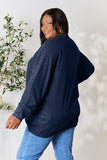 Basic Bae viso dydžio briaunotas kokonas megztinis