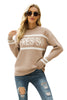 Graphic Round Neck Dropped Shoulder Sweater Trendsi