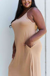 Ninexis Good Energy Full Size Cami Side Slit Maxi Dress in Camel-Trendsi-SatinBoutique