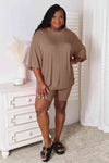 Basic Bae Full Size Soft Rayon Three-Quarter Sleeve Top and Shorts Set-Trendsi-SatinBoutique