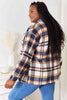 Double Take Plaid Button Front Shirt Jacket with Breast Pockets, Also in Plus sizes-Trendsi-SatinBoutique