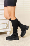WILD DIVA Footwear Knee High Platform Sock Boots-Trendsi-SatinBoutique