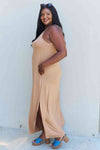 Ninexis Good Energy Full Size Cami Side Slit Maxi Dress in Camel-Trendsi-SatinBoutique