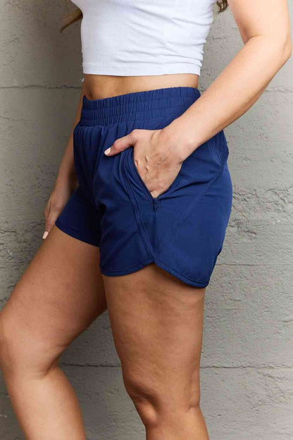 Ninexis Reach My Goals Zipper Pocket Detail Active Shorts-Trendsi-SatinBoutique