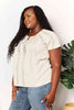 Double Take Crochet Buttoned Short Sleeves Top, Also Plus sizes-Trendsi-SatinBoutique