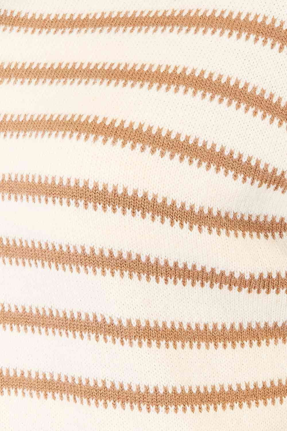 Double Take Striped Boat Neck Sweater-Trendsi-SatinBoutique